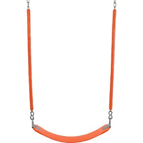 Machrus Swingan Belt Swing for All Ages with Soft Grip Chain - Fully Assembled - Orange