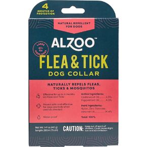 Flea & Tick Dog Collar, Helps Repel Fleas, Ticks & Mosquitoes, 100% Plant-Based Active Ingredients, Phthalates and PVC Free, for Large Dogs: 40+ lbs, Single