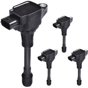 Ignition Coil Pack of 4 Replacement for 1.6L 1.8L 2.0L 2.5L - Nissan - Altima Cube Pathfinder NV200 Rogue Sentra Urvan Versa, 2014-2015 Infiniti QX60, Replace# UF-549, C1696, UF549, 5C1753,22448ED000