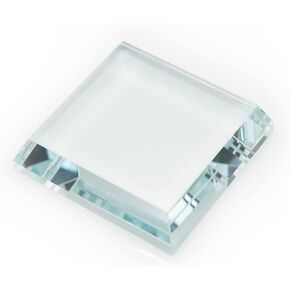 StayMax Clear Crystal Glass Square Display Base Display Stand for Collectibles (3.14inch*3.14inch*0.7inch)