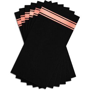 Shiny Dark Blue on Black Disposable Dinner Napkins, Linen-like Feel, Soft Fluff Pulp Paper - 50 Pack, 8.5" x 4" - Style Name: Bold Bliss