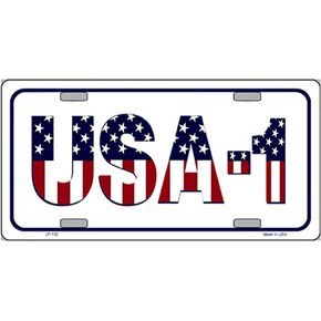 USA 1 Novelty Vanity Metal License Plate Tag Sign