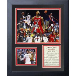 Legends Never Die "Lebron James Miami Heat Framed Photo Collage, 11 x 14-Inch, Black