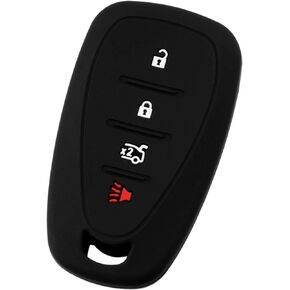 KeyGuardz Keyless Entry Remote Car Smart Key Fob Outer Shell Cover Soft Rubber Protective Case for Chevy Volt Bolt Sonic Spark HYQ4EA