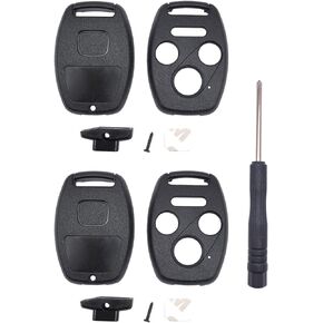 Pack 2 Horande Replacement Key Fob Cover Case fit for Honda 2003-2014 Accord 2005-2006 CR-V Ridgeline 2006-2013 Civic 2009-2015 Pilot Keyless Entry Key Fob Shell 3+1 Buttons