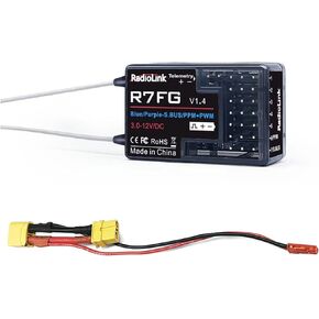 Radiolink RC6GS V3 7 Channels 2.4GHz RC Transmitter, with R7FG Gyro RX Volt Telemetry Integrated Receiver Dual Mix Programmable Controller for Crawler, Tanks, Buggy, Boats