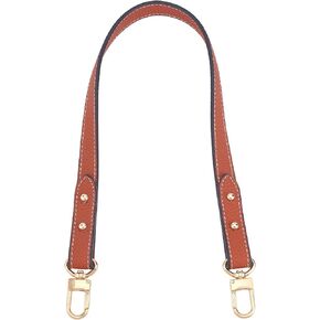 WADORN Genuine Leather Purse Strap, 23.4 Inch Leather Bag Handle Replacement Short Handbag Strap Shoulder Strap with Metal Buckles Clutches Tote Bucket DIY Bag Accessories, Lychee Pattern, Black