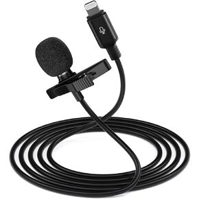 ميكروفون ttstar Lavalier لجهاز iPhone Lapel Mic لتسجيل الفيديو مع سلك طويل خارجي Omni Mic التوصيل والتشغيل لمدونات الفيديو على YouTube 9.84ft in Kuwait
