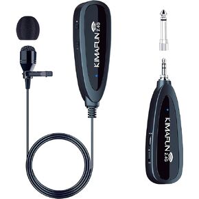KIMAFUN Wireless Lavalier Microphone System, 2.4G Wireless Lapel Microphone with 3.5mm Receiver for PC Laptop,iPhone,DSLR Camera,PA Speaker,YouTube,Podcast,Video Recording,Vlogging,Interview