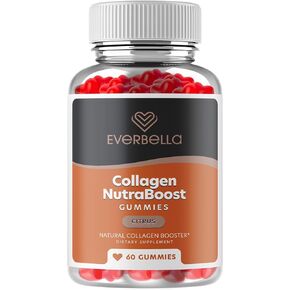 Nutraboost Beauty Gummies, Vegan Collagen Booster, Biotin, Skin Hair and Nails, Vitamin A, E, C, Citrus Flavor, 30 Day Supply
