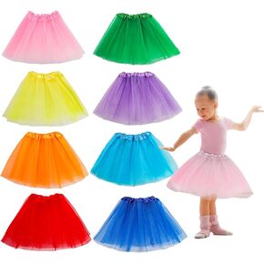 8 Pack Tutu for Toddler Girls, 3 Layer Toddler Tutu Skirt, Multicolor Girls Tutu Skirt for 2-5 Years Old Kids Dress Up, Birthday Party