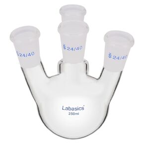 Round Bottom Flask RBF with 4 Upright Necks, Heavy Wall 4 Neck Lab Flask Borosilicate Glass Round Bottom Boiling Flask with 24/40 Standard Taper Outer Joint, 1000 ml