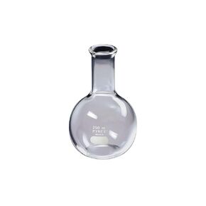 Corning Pyrex Borosilicate Glass Long Neck Florence Flat Bottom Boiling Flask, 500ml Capacity (Case of 24)