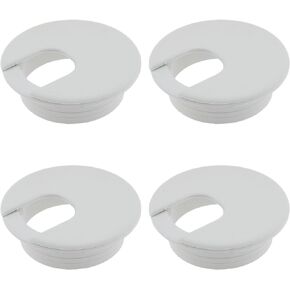 4 قطع بحلقات معدنية للمكتب مقاس 2 بوصة، غطاء فتحة كابل لمكتب المكتب، ومراكز الترفيه، وحوامل التلفزيون، وطاولات الكمبيوتر (أبيض) in Kuwait