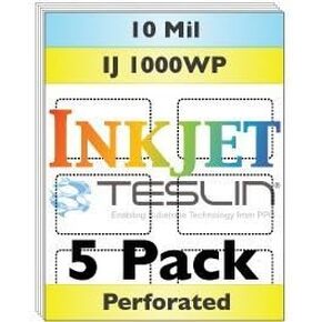 ورق صناعي مثقوب Inkjet Teslin® - 5 أوراق