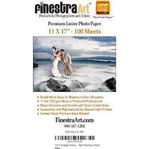 11" X 17" Premium Luster Inkjet Photo Paper - 100 Sheets