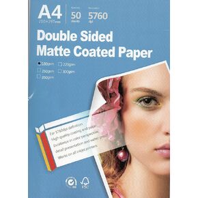 Best Double sided matte Inkjet Printing Photo Paper 8.3"x11.7" A4 Size 50 sheets weight 180gsm for All Inkjet Printers