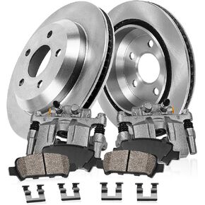 Callahan Rear Brake Kit For 1994-1998 Ford Mustang [Base Models] | 1999-2004 Ford Mustang [Base & GT Models] Replacement Brake Rotors and Ceramic Pads with Calipers