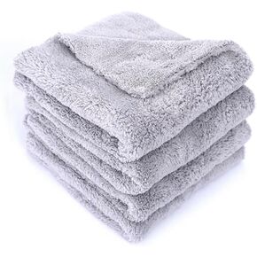 O.C.D 500gsm Ultra Soft Microfiber Car Drying Towels (Grey Edgeless 3 Pack Color May Vary)