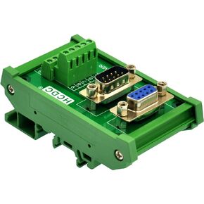 DIN Rail Mount D-SUB Male-Female Interface Module Terminal Block Breakout Board (DB9)