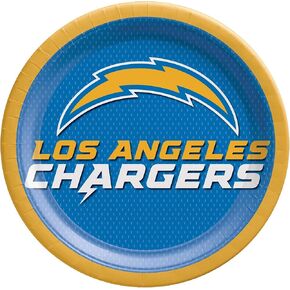 Amscan Los Angeles Chargers Round Plates - 9" (Pack of 8) - Vibrant Blue & Orange Paper Plates - Perfect for Sports Events, Tailgates & Themed Parties in Kuwait