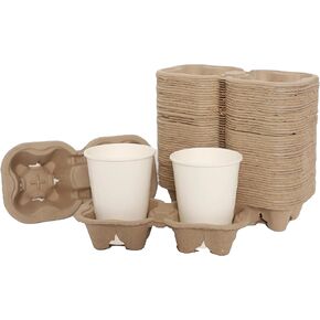 Degradable Paper Pulp Cup Holder,Coffee Tray,Drink Holder for Car,Restaurants and Coffee Shops Food Delivery