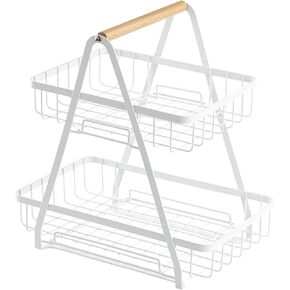 Tablecraft Wire Display Baskets Bins, Metal Storage Merchandiser Bins Organizers for Produce, Products for Counter, Table, Shelf, Commercial Retail, Foodservice Restaurant Use, 12x8x6, White, 6 Pcs
