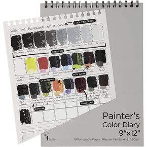 HG Art Concepts Painters Color Diary - 9x12" Spiral-Bound Acid- Free Color Swatch Book with 10 Pages for Acrylic or Oil Paint - 2 Pack