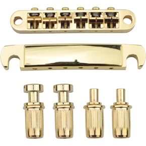 Gold Electric Guitar Tune-O-Matic Roller Saddle Bridge & Tailpiece with Studs Set for Les Paul LP SG Style Electric Guitar Replacement Parts