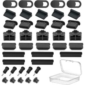 20PCS HDMI Anti-dust Plugs, Silicone HDMI Port Protection Caps, Anti Dust Plug for HDMI, with Clean Tools and Storage Box