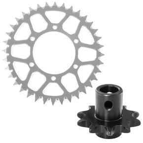 Upgraded Part Aluminum 7075 Rear Hub Chain Sprocket 36T Gear & 10T Steel Front Chain Sprocket for LOSI 1/4 Promoto-MX Motorcycle RTR (LOS06000T1, LOS06000T2) (LOS06002) -Gold