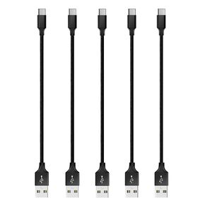 6-Inch Type C to USB 2.0 Nylon Braided Fast Charging Cable Charger Cord Compatible with Galaxy S22/S21/S20/S10/S9/S8/A52/A13/A01/A11/A12/A21/A51/A71/A42 Note 20/10/9/8 Pixel 6/5/4/3/2/1 [5-Packs]