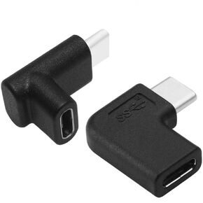 USB C Angle Adapter [2 Pack] 90 Degree USB C Type C Male to Female Adapter, Right Left Up Down Angled USB-C USB 3.1 Type-C Extension Laptop, VR, Smartphones & Tablet (Left/Right & Up/Down)