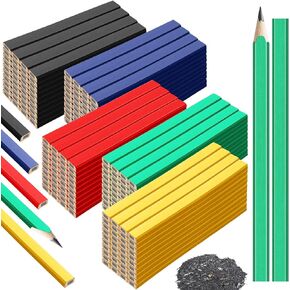 200 Pcs Carpenter Pencil 7 Inch Flat Octagonal 5 Colors Hard Black Carpenter Pencils Construction Pencils Contractor Pencils for Wood Working Marking and Concrete Marking Tools