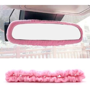Car Rear View Mirror Cover, Black Car Accessories decorations Interior RearView Mirror Protector Frame for Women Girls Man Gift, Automotive Rearview Mirror Edge Protective Cover for Car, SUV, Truck