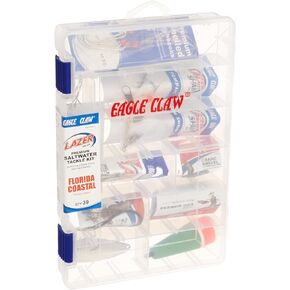 Lazer Sharp EAGLE CLAW LAZER SHARP FLORIDA COASTAL SALTWATER TACKLE KIT, 39 PIECES, CONTAINS ASSORTED SALTWATER HOOKS, SINKERS AND TACKLE FOR FISHING INSHORE AND COASTAL FLORIDA SPECIES