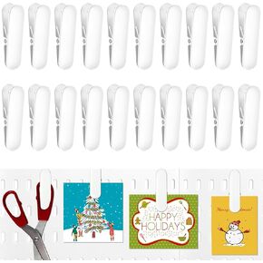 20 Pcs White Pegboard Clips,Pegboard Accessories Combination Wall Organizer,Metal Pegboard Attachment for Pegboard Shelf,Home,Office Decoration Art Craft Display