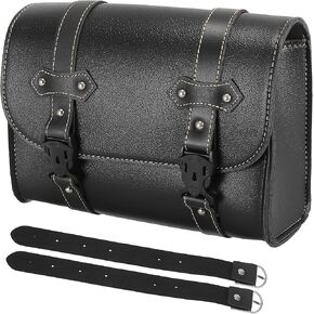 Motoforti Motorcycle Tool Bag Handlebar Bags Cycling Luggage Bag Waterproof Faux Leather Black