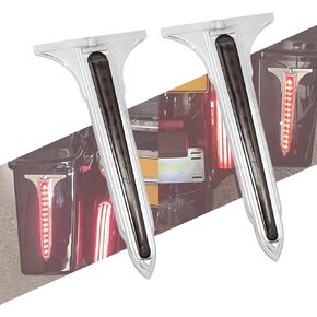 حقيبة سرج الدراجة النارية إسفين يدعم ضوء الذيل LED الخلفي السرج ضوء الفرامل مناسب لـ Harley Touring Electra Road Street Glides Road Kings 1994-2013 (أحمر)