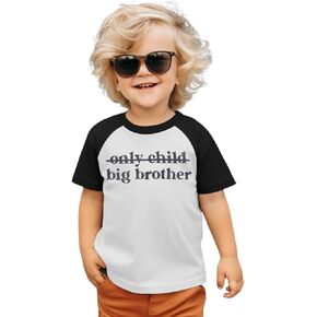 BOUTIKOME Promoted to Be Big Brother Shirts Toddler Baby Boy Announcement T-Shirt Summer Tops Short Sleeve Tees