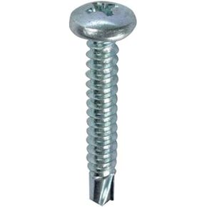 L.H. Dottie TEKPH61 Self Drilling Screw, Pan Head, Phillips, 6 by 1-Inch Length, Zinc Plated, 100-Pack