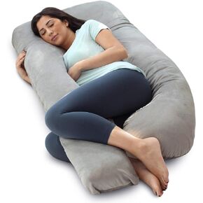 Pharmedoc Pregnancy Body Pillow Cover - Replacement U Shaped Body Pillow Organic Cotton Cover Only - Natural in Kuwait