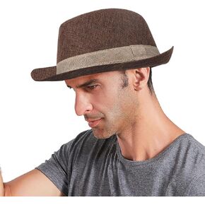 Men's Straw Sun Hat Elderly Father Gentleman's Top Hat Summer Outdoor Sunscreen Breathable Cool Sun Protection Sun Hat
