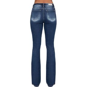 Miss Me Women's Falling Flowers Mid-Rise Bootcut Jeans