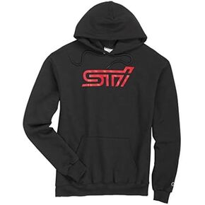 Subaru Official STI Logo ECO Hoodie Black Pullover Sweatshirt Forester Impreza WRX STI Ascent Outback Legacy Crosstrek