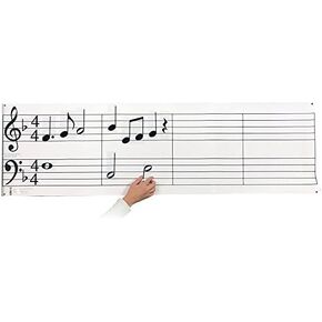 ملصق مصفح من Dry Erase Music Grand Staff + ملاحظات ورموز قابلة لإعادة الاستخدام، مقاس كبير 61 بوصة لدروس الفصل الدراسي، يتضمن قلم وممحاة in Kuwait