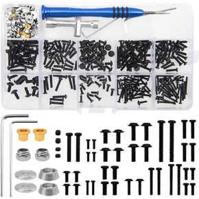 357Pcs Universal M2 M2.5 M3 RC Screws Kit Screw Fasteners Gasket Repair Tool Set Compatible with MN D90 D91 MN99S WPL C14 C24 B24 B36 1/12 1/16 RC Car