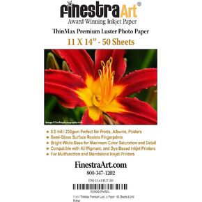 11" X 14" ThinMax Premium Luster Inkjet Photo Paper - 50 Sheets