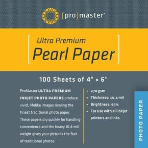 ProMaster Ultra Premium Pearl Paper - 4"x6" - 100 Sheets, (Model 7698)