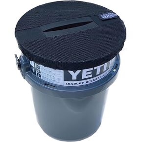 Bucket Cover - 5 Gallon Trash Can Cover Converter for Boat Buckets - Fishing & Boating Accessories - Black Mesh